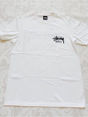 Stussy White Tee with Black Osaka Logo